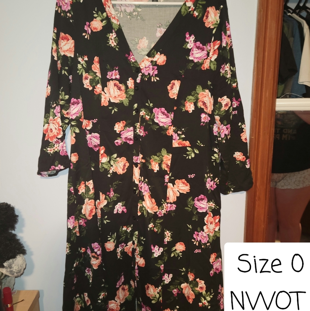 Black floral dress